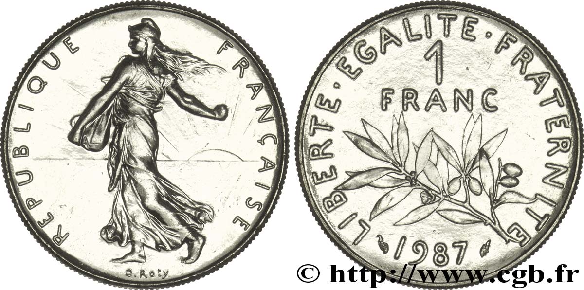 1 franc Semeuse, nickel 1987 Pessac F.226/32 fST63 