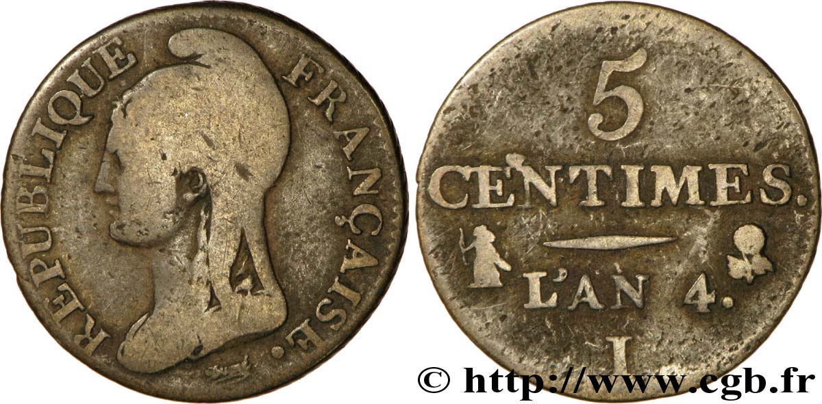 5 centimes Dupré, petit module 1796 Limoges F.113/2 TB25 