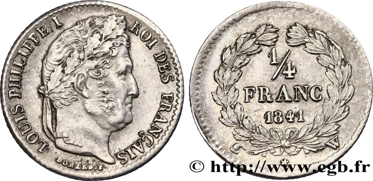 1/4 franc Louis-Philippe 1841 Lille F.166/88 SUP58 