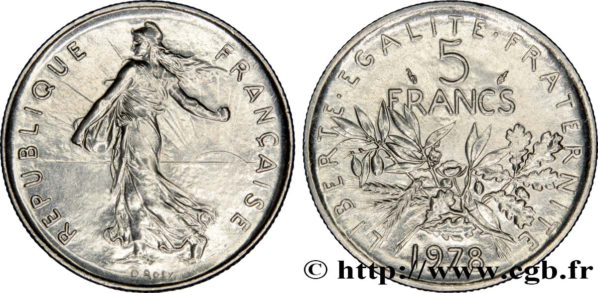 5 francs Semeuse, nickel 1978 Pessac F.341/10 SPL62 