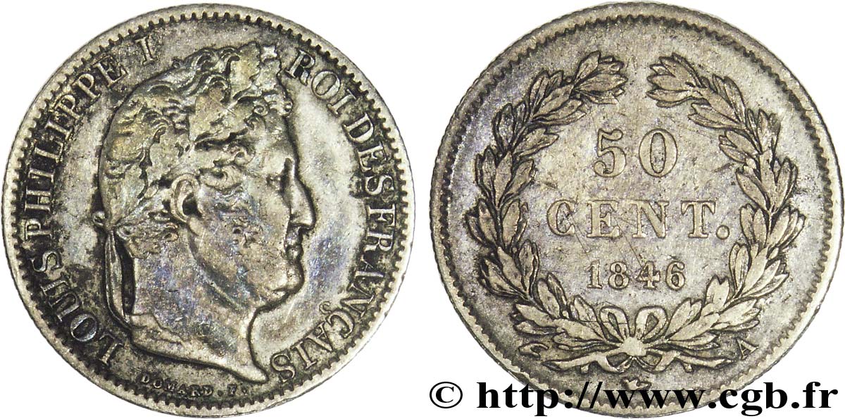 50 centimes Louis-Philippe 1846 Paris F.183/7 S35 