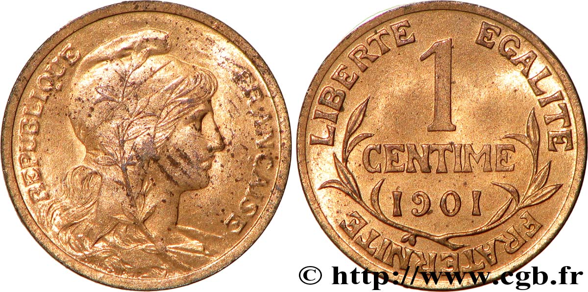 1 centime Daniel-Dupuis 1901  F.105/6 EBC62 
