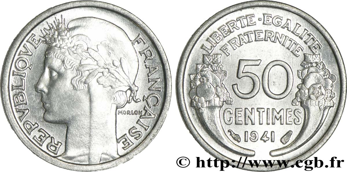 50 centimes Morlon, lourde 1941  F.193/2 SPL63 