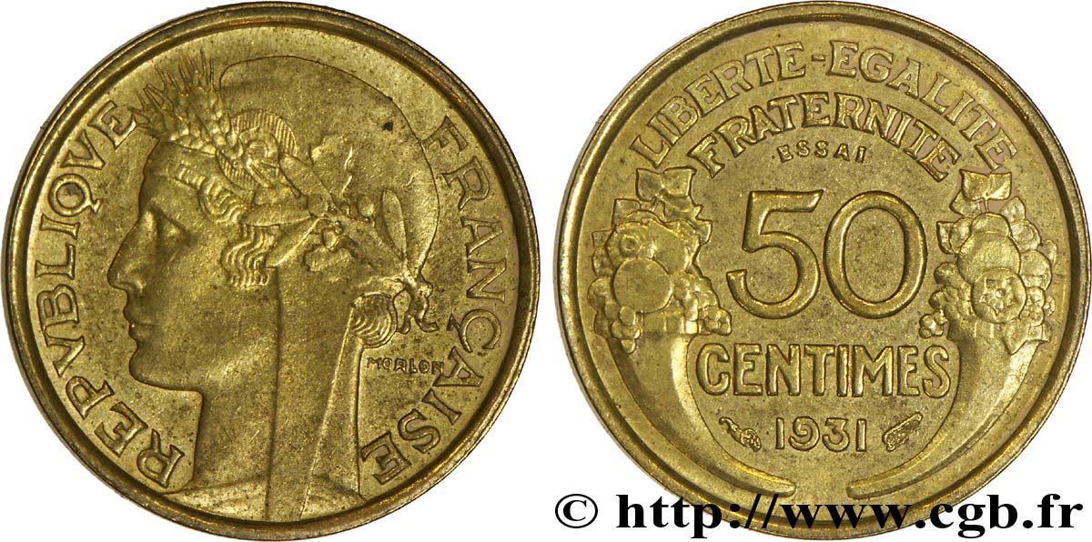 Essai de 50 centimes Morlon 1931  F.192/1 AU55 
