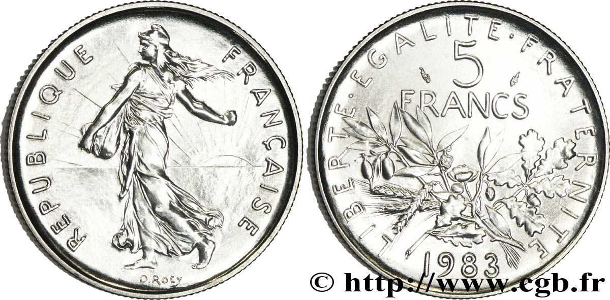 5 francs Semeuse, nickel 1983 Pessac F.341/15 ST65 