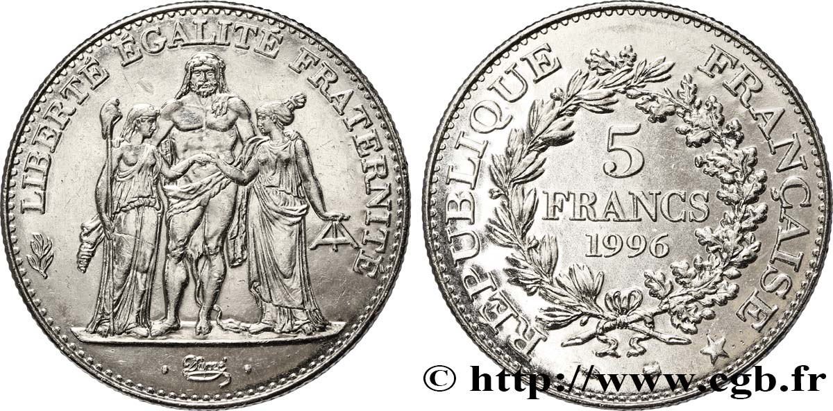 5 francs Hercule de Dupré 1996  F.346/2 VZ58 