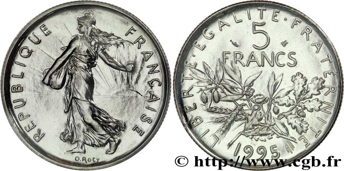 5 francs Semeuse, nickel 1995 Pessac F.341/31 MS68 