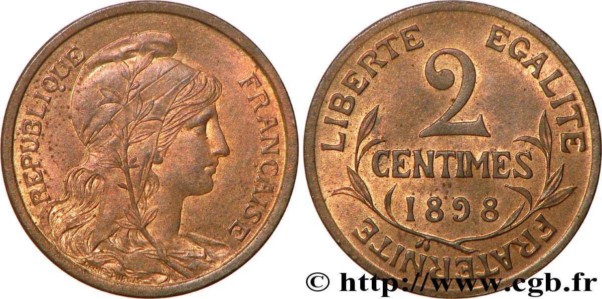 2 centimes Daniel-Dupuis 1898  F.110/1 SUP62 