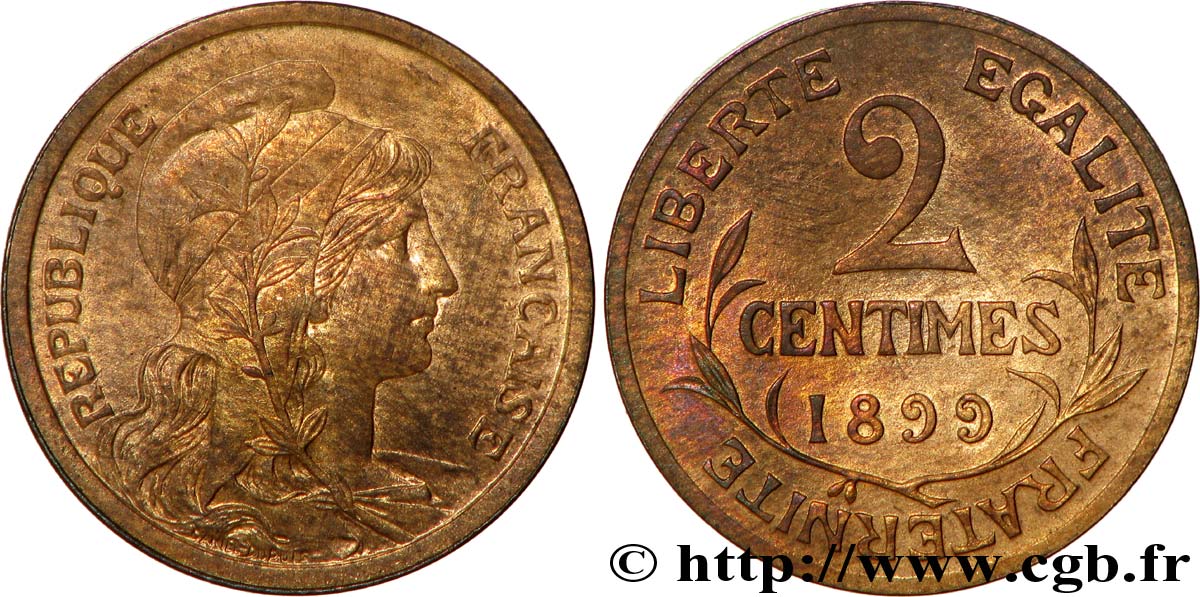 2 centimes Daniel-Dupuis 1899  F.110/3 SPL59 