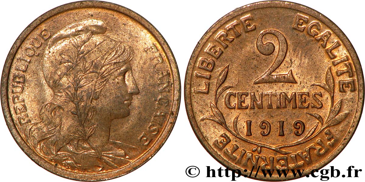 2 centimes Daniel-Dupuis 1919  F.110/19 SPL63 