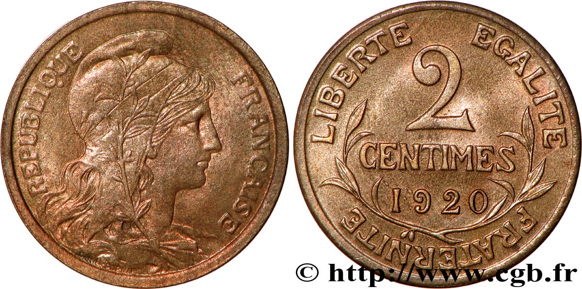 2 centimes Daniel-Dupuis 1920  F.110/20 VZ61 