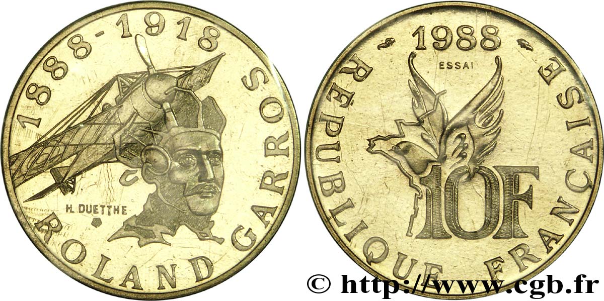Essai de 10 francs Roland Garros, tranche B 1988 Pessac F.372/1 MS66 