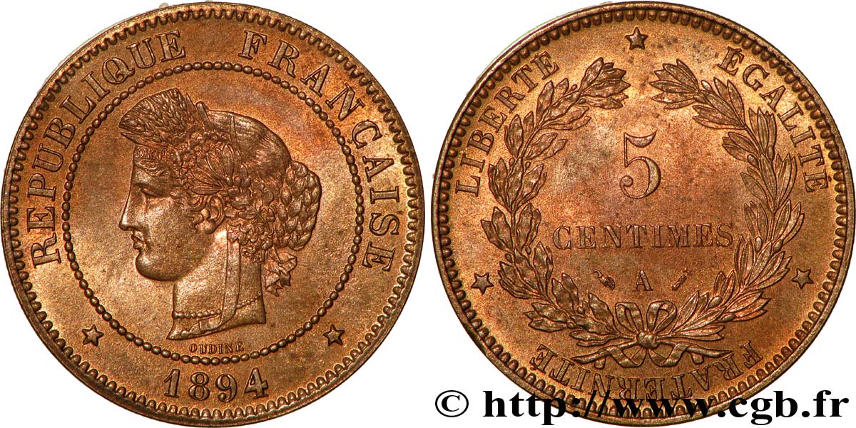 5 centimes Cérès 1894 Paris F.118/36 SUP62 