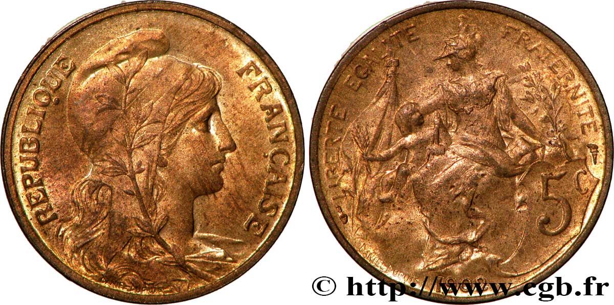 5 centimes Daniel-Dupuis 1902  F.119/12 VZ60 