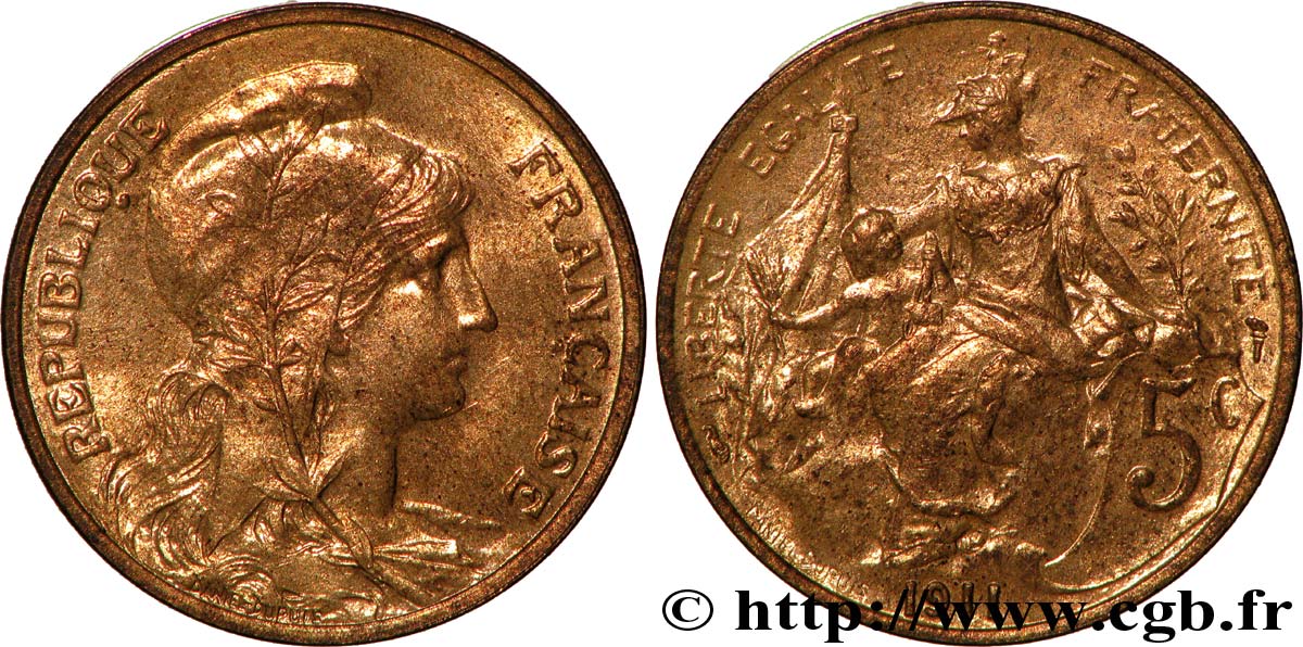 5 centimes Daniel-Dupuis 1911  F.119/23 EBC59 