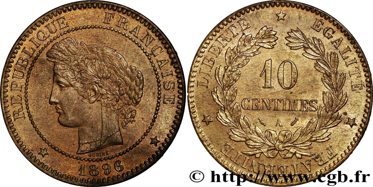 10 centimes Cérès 1896 Paris F.135/41 SPL55 