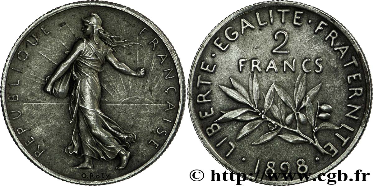 2 francs Semeuse, flan mat 1898  F.266/2 SUP55 