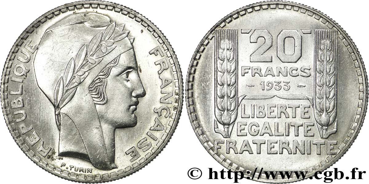 20 francs Turin 1933  F.400/4 SPL63 