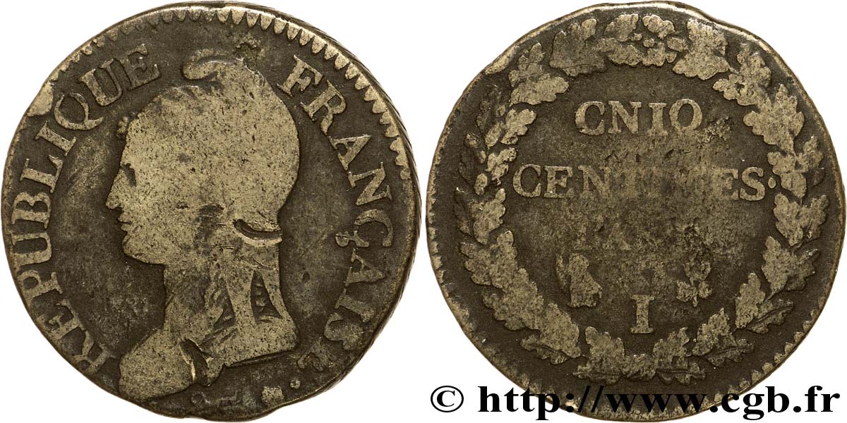 Cinq centimes Dupré, grand module, CNIQ 1797 Limoges F.115/25 B8 