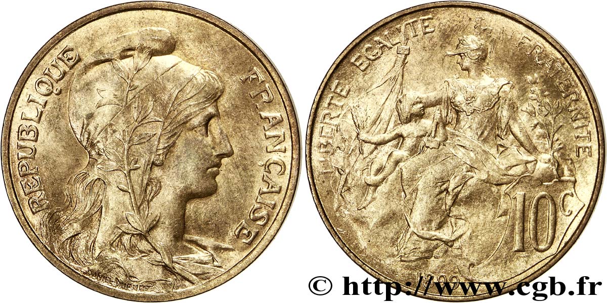 10 centimes Daniel-Dupuis 1899  F.136/7 EBC62 