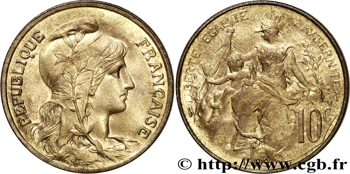 10 centimes Daniel-Dupuis 1909  F.136/18 MS61 