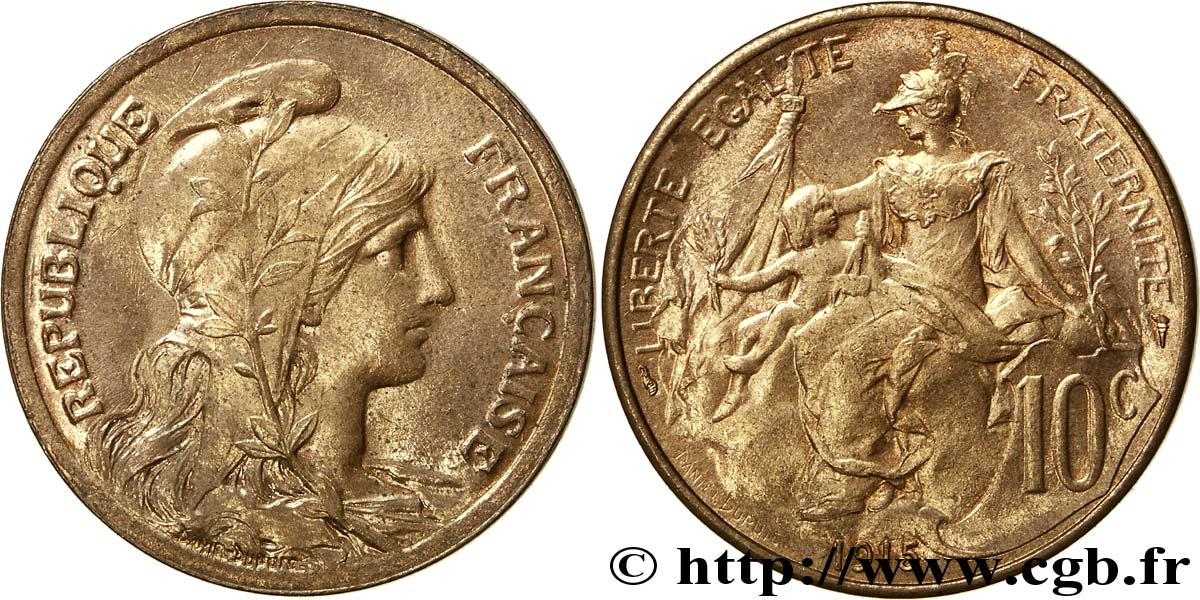 10 centimes Daniel-Dupuis 1915  F.136/25 SPL64 