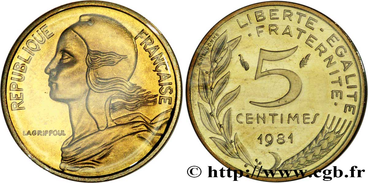 5 centimes Marianne 1981 Pessac F.125/17 FDC68 