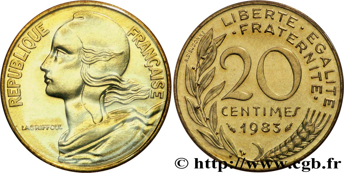 20 centimes Marianne 1983 Pessac F.156/23 MS 