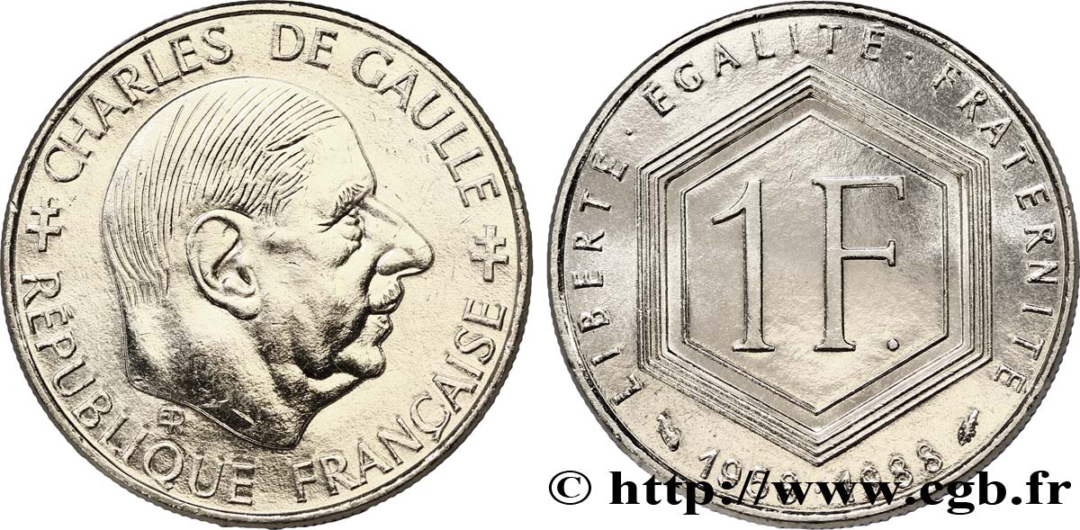 1 franc De Gaulle 1988  F.227/2 SPL62 