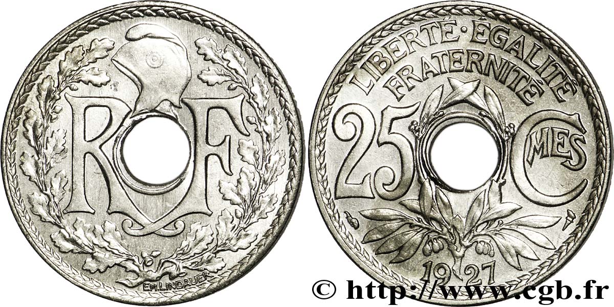 25 centimes Lindauer 1927  F.171/11 MS62 