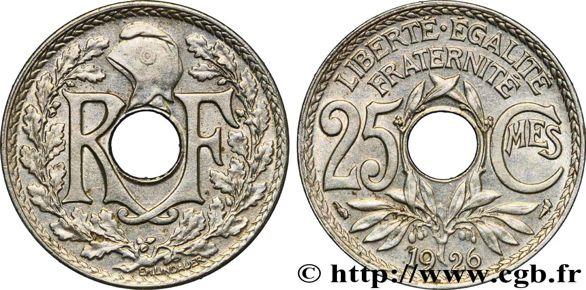 25 centimes Lindauer 1926  F.171/10 MS63 