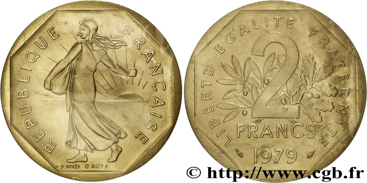 Piéfort or de 2 francs Semeuse, nickel 1979 Pessac F.272/3P fmd_170702 Modernes Piéfort or de 2 francs Semeuse, nickel 1979 Pessac F.272/3P fmd_170702 Modernes