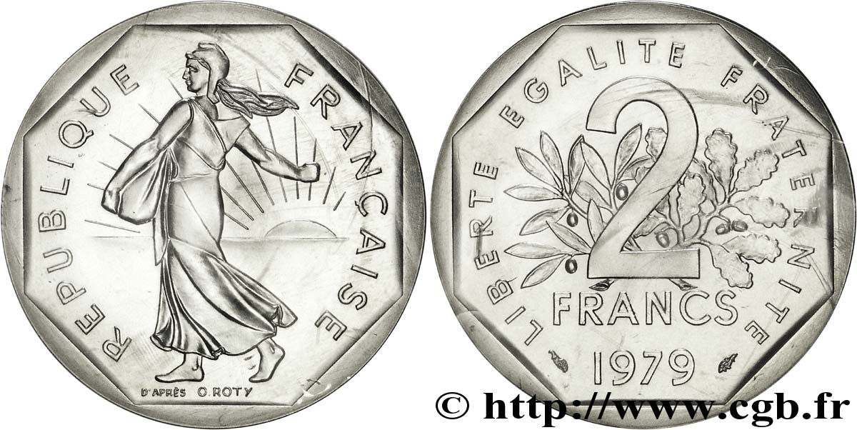 Piéfort argent de 2 francs Semeuse 1979 Pessac F.272/3P FDC68 
