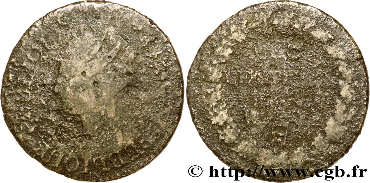 Cinq centimes Dupré, grand module,  refrappage  du décime n.d. - F.114/- AB5 