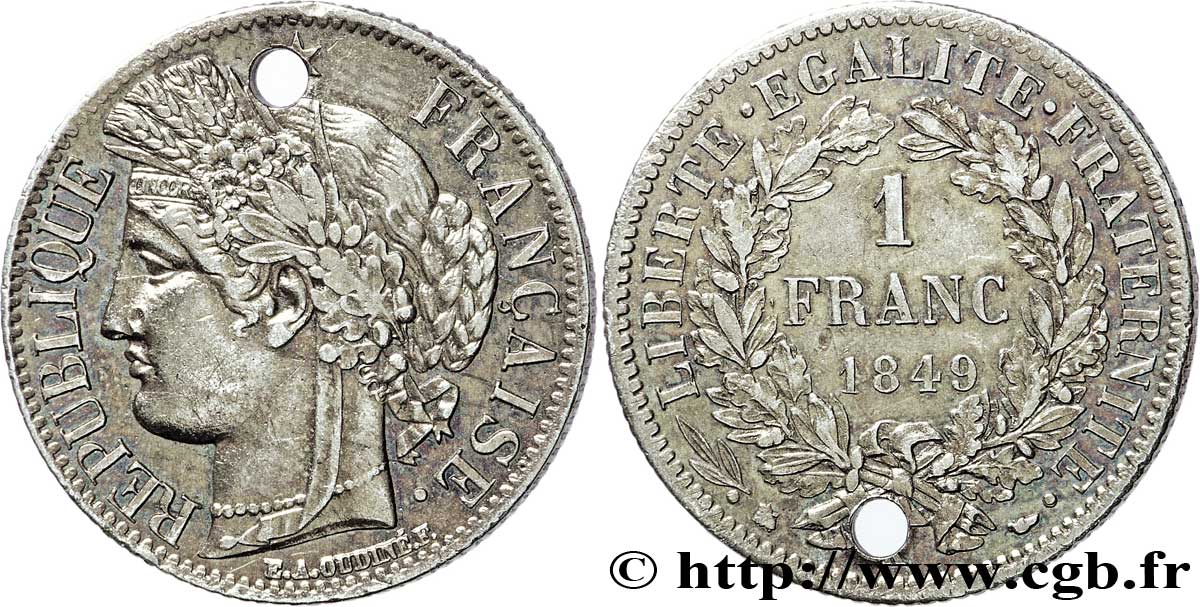 1 franc Cérès, IIe République 1849 Bordeaux F.211/3 BB 