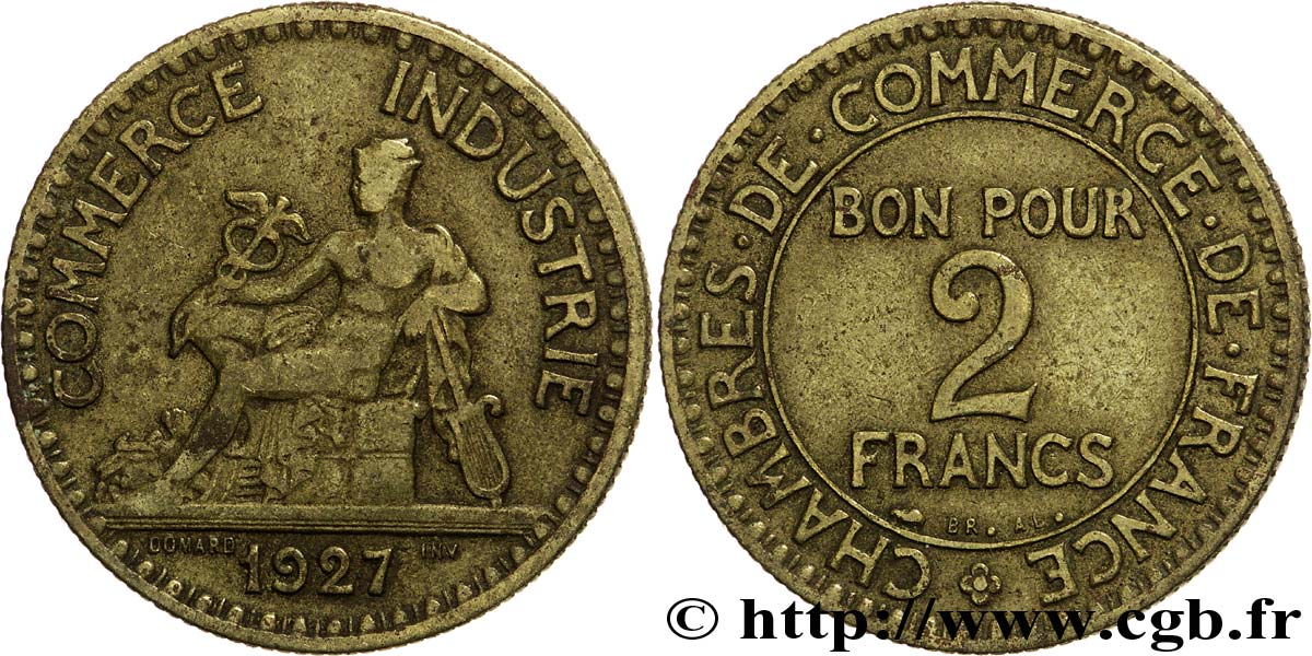 2 francs Chambres de Commerce 1927  F.267/9 TB28 