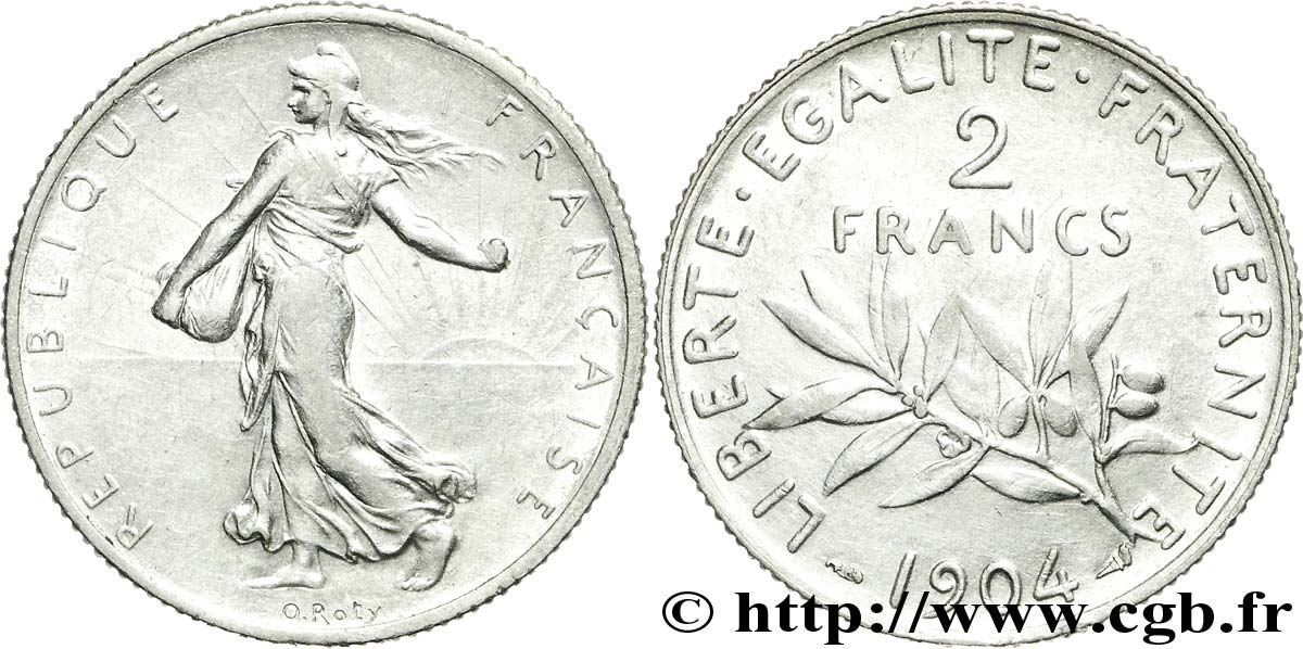 2 francs Semeuse 1904 Paris F.266/8 SS53 
