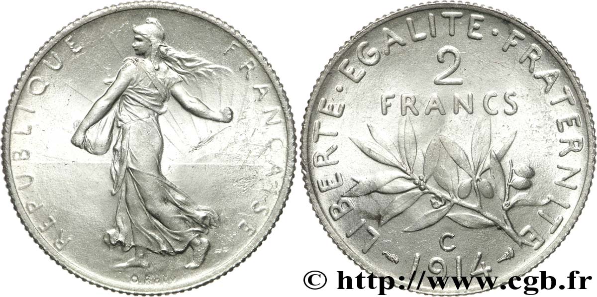 2 francs Semeuse 1914 Castelsarrasin F.266/16 SUP61 