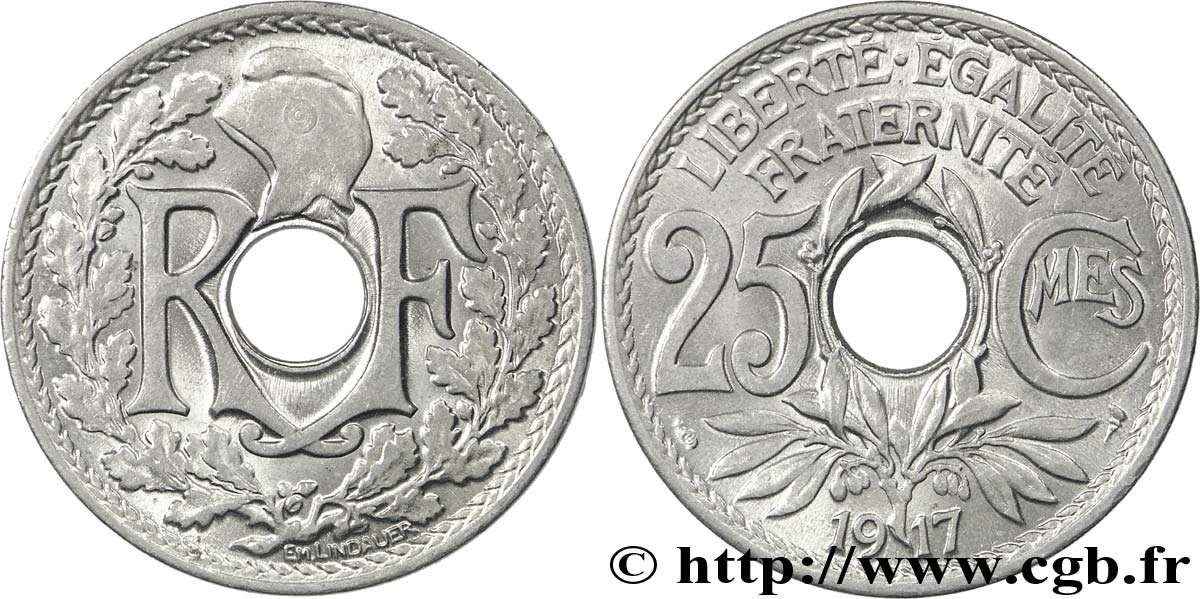 25 centimes Lindauer 1917  F.171/1 SUP60 
