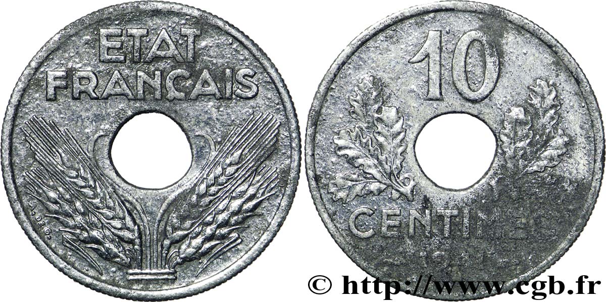 10 centimes État français, grand module 1941  F.141/2 TB20 