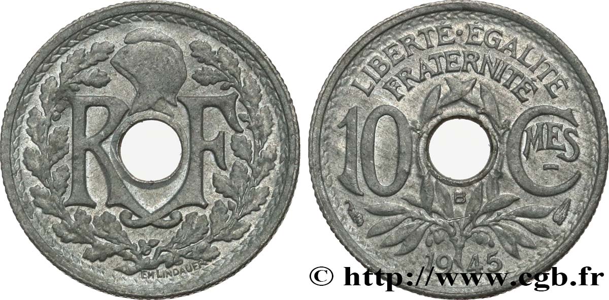 10 centimes Lindauer, petit module 1945 Beaumont-Le-Roger F.143/3 SPL58 