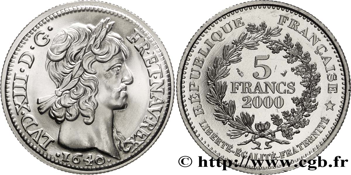 5 francs Louis d’or de Louis XIII 2000 Paris F9.352/1 ST68 