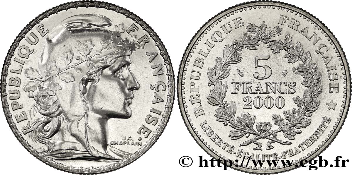 5 francs La Marianne de Chaplain 2000 Paris F9.354/1 FDC68 