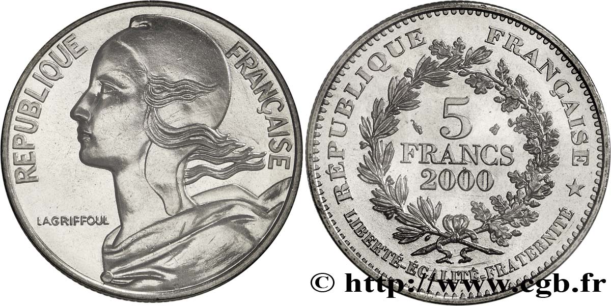 5 francs La Marianne de Lagriffoul 2000 Paris F9.355/1 FDC68 