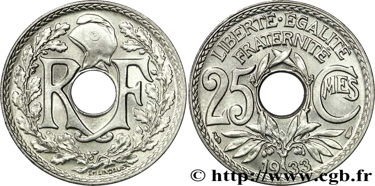 25 centimes Lindauer 1933  F.171/17 SPL62 