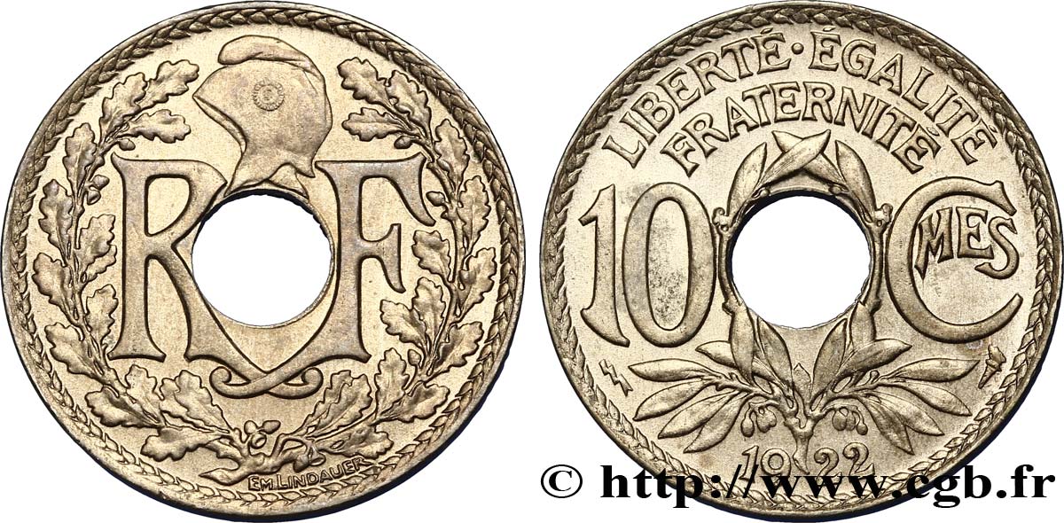 10 centimes Lindauer 1922 Poissy F.138/7 SUP58 
