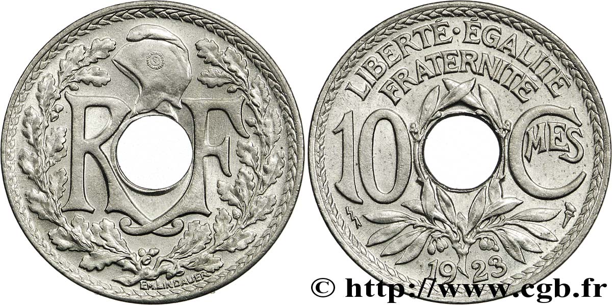 10 centimes Lindauer 1923 Poissy F.138/9 SUP58 