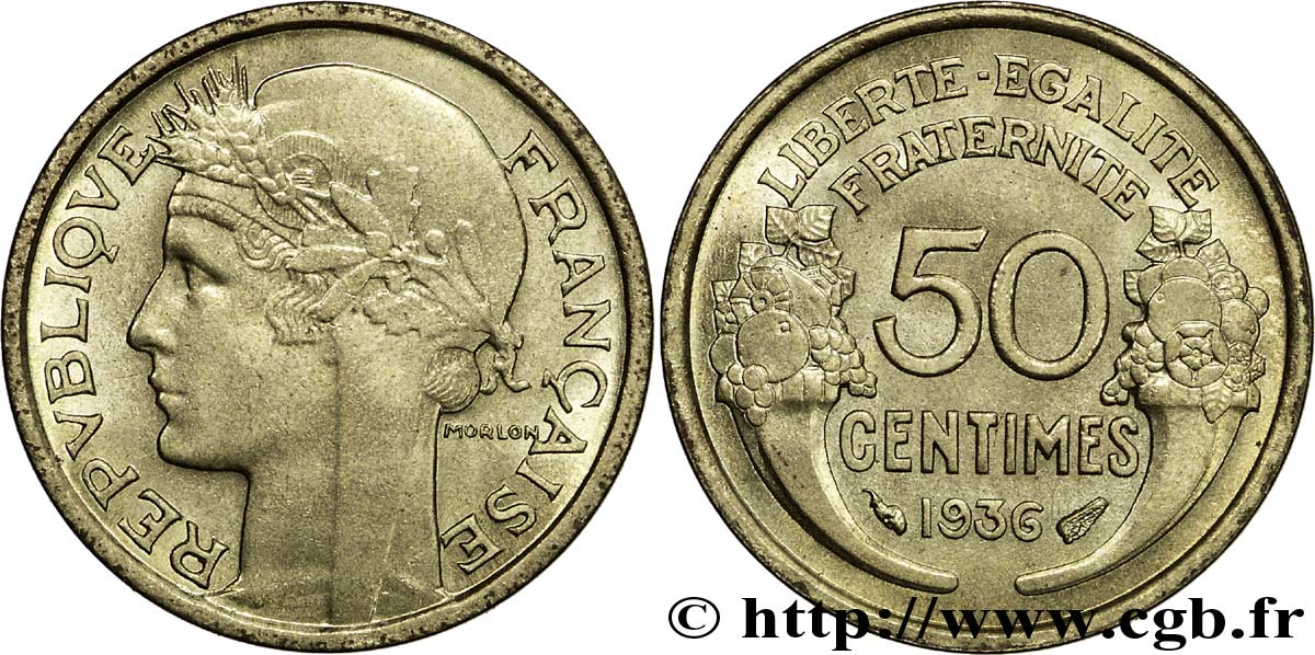 50 centimes Morlon 1936  F.192/12 fST63 