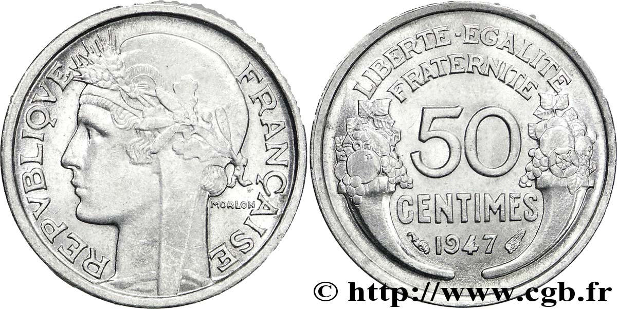 50 centimes Morlon, légère 1947  F.194/10 SPL63 