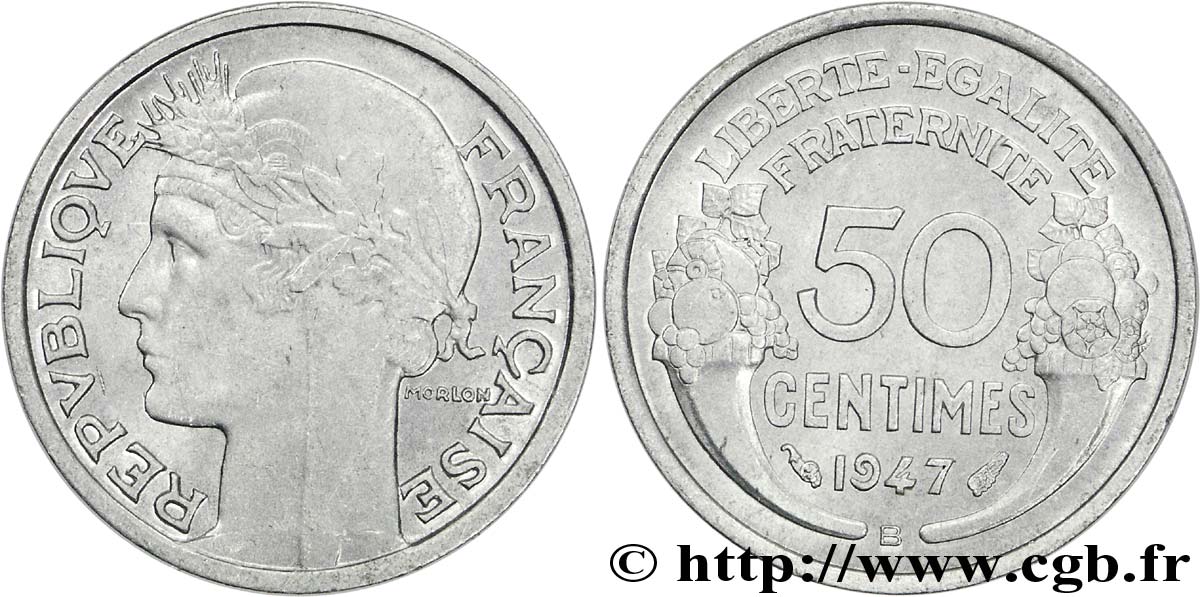 50 centimes Morlon, légère 1947 Beaumont-Le-Roger F.194/11 fST64 